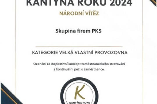 Získali jsme titul Kantýna roku 2024